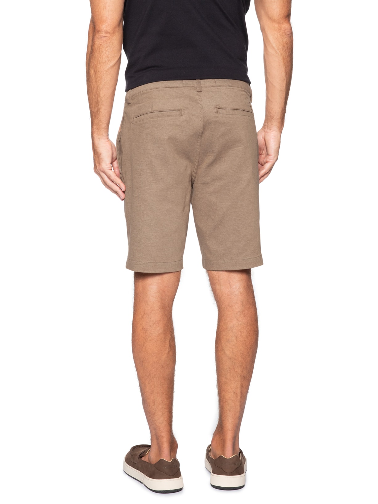 Bermuda Masculina De Sarja Casual Tito Bege Reserva