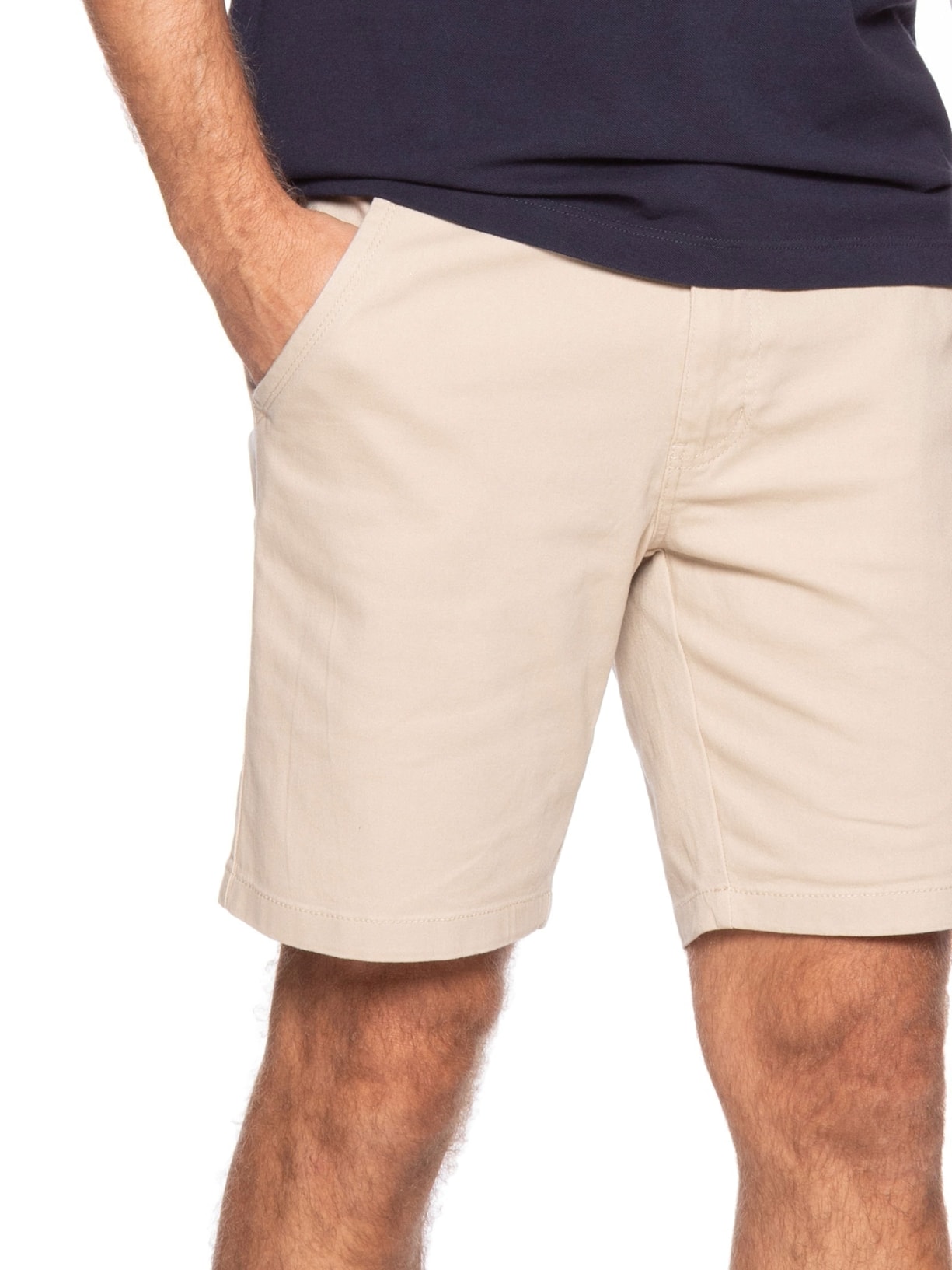 Bermuda Masculina de Sarja Chino Bege   '2 Essential