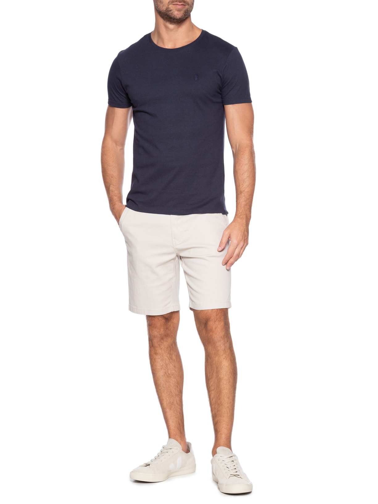 Bermuda Masculina de Sarja Chino Bege  '2 Essential