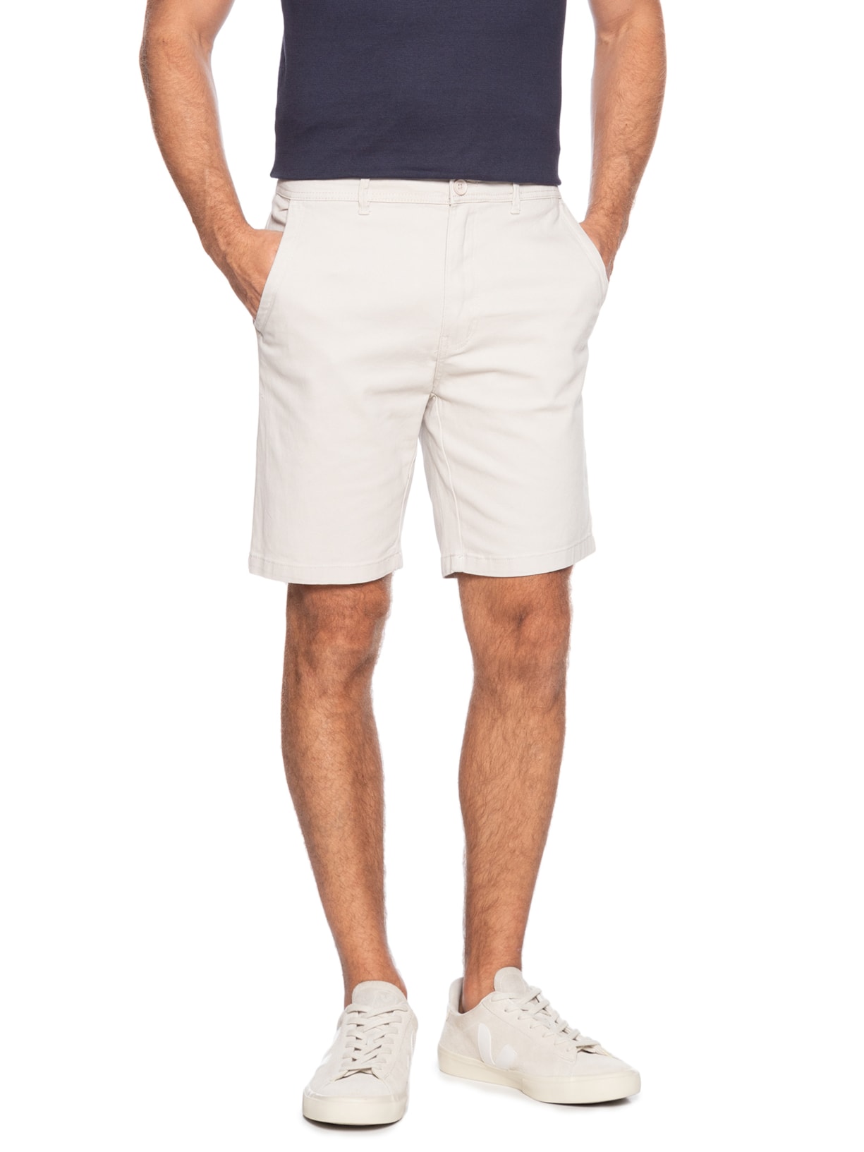 Bermuda Masculina de Sarja Chino Bege  '2 Essential