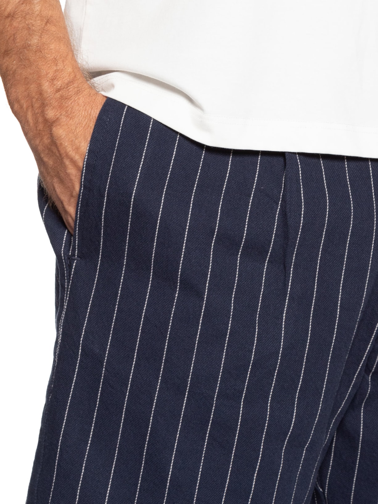 Bermuda Masculina De Sarja Com Fio Tinto Azul Hering