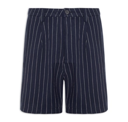 Bermuda Masculina De Sarja Com Fio Tinto - Azul