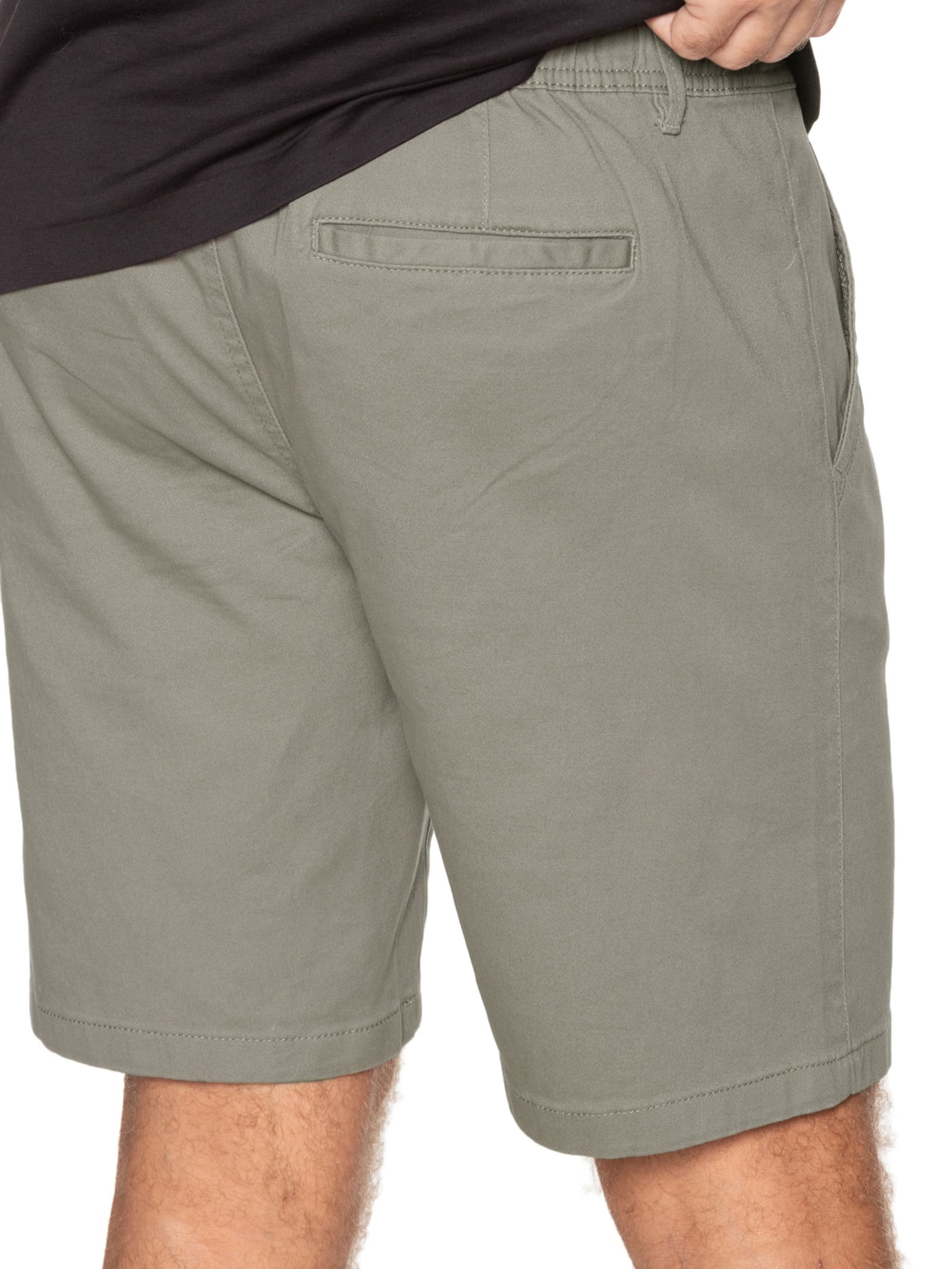 Bermuda Masculina De Sarja Meio Elástico Com Cordão Cinza '2 Essential