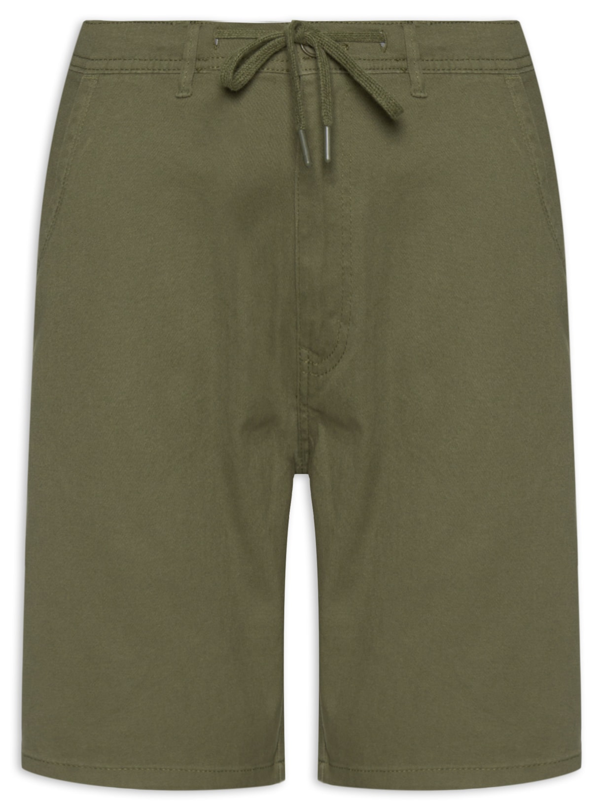 Bermuda Masculina De Sarja Meio Elástico Com Cordão Verde '2 Essential