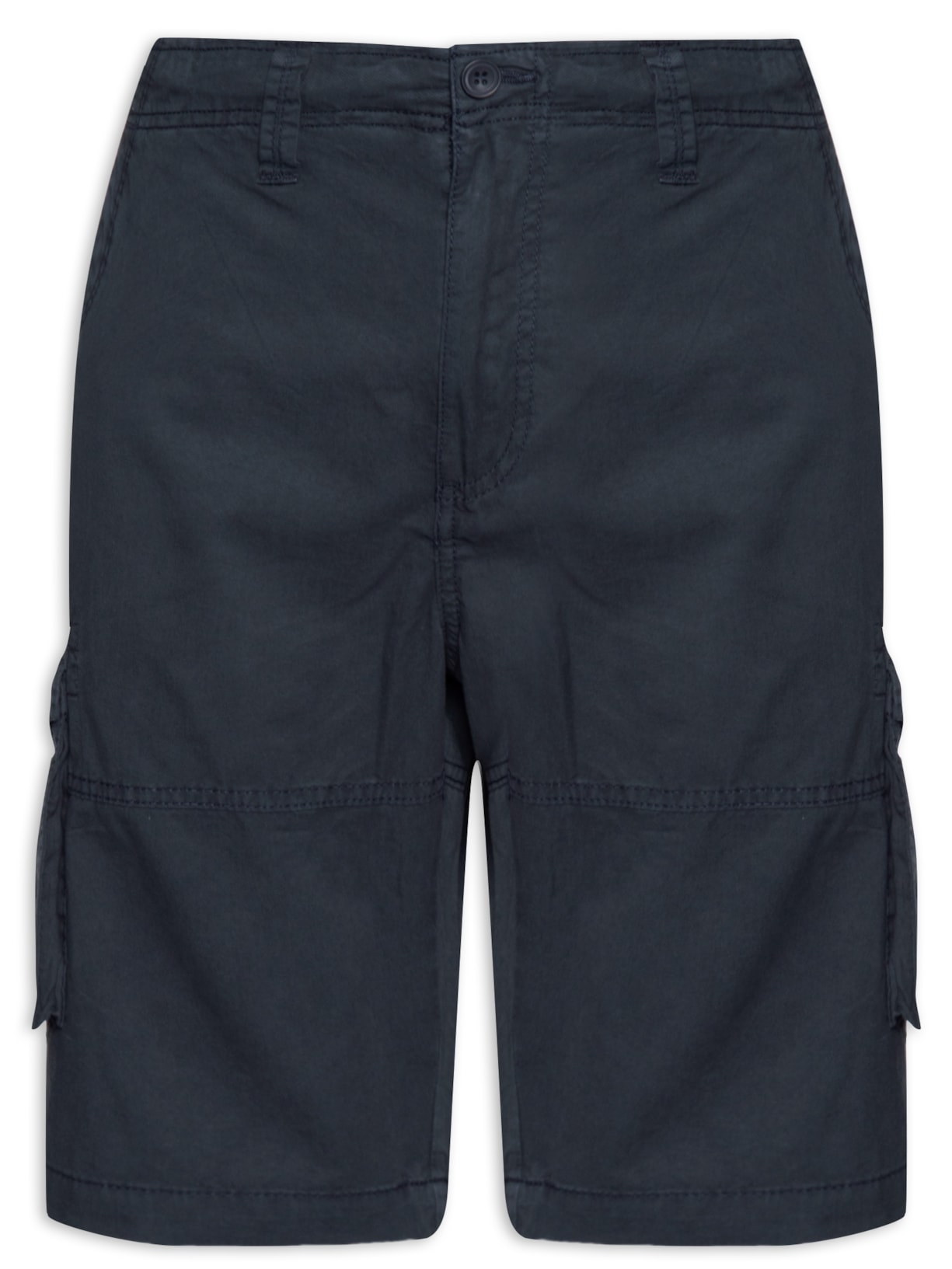 Bermuda Masculina Elástico Com Bolso Cargo - Azul