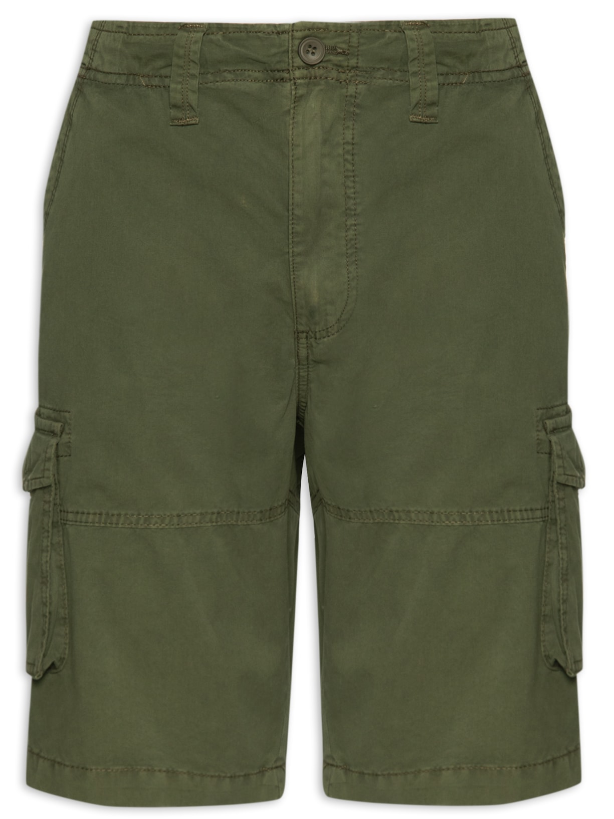 Bermuda Masculina Elástico Com Bolso Cargo - Verde