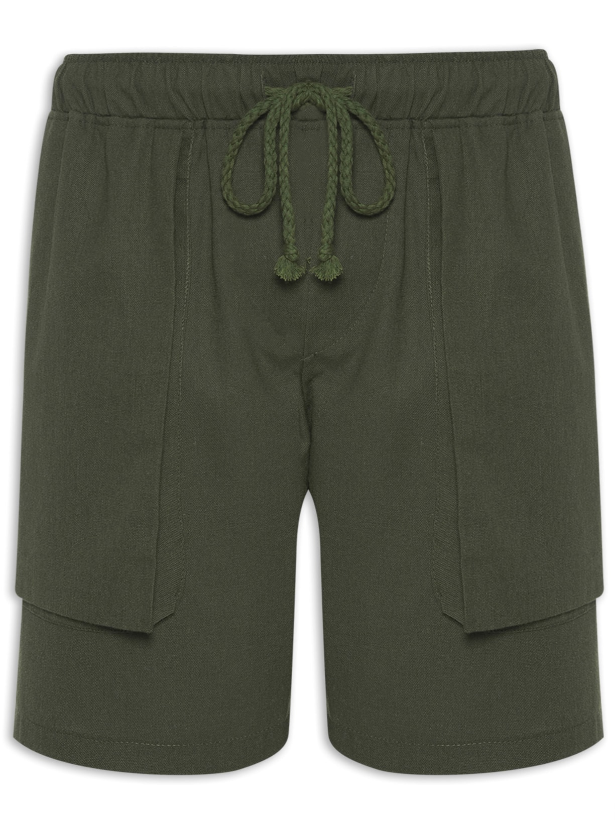 Bermuda Masculina Elástico Linho Abrolhos - Verde