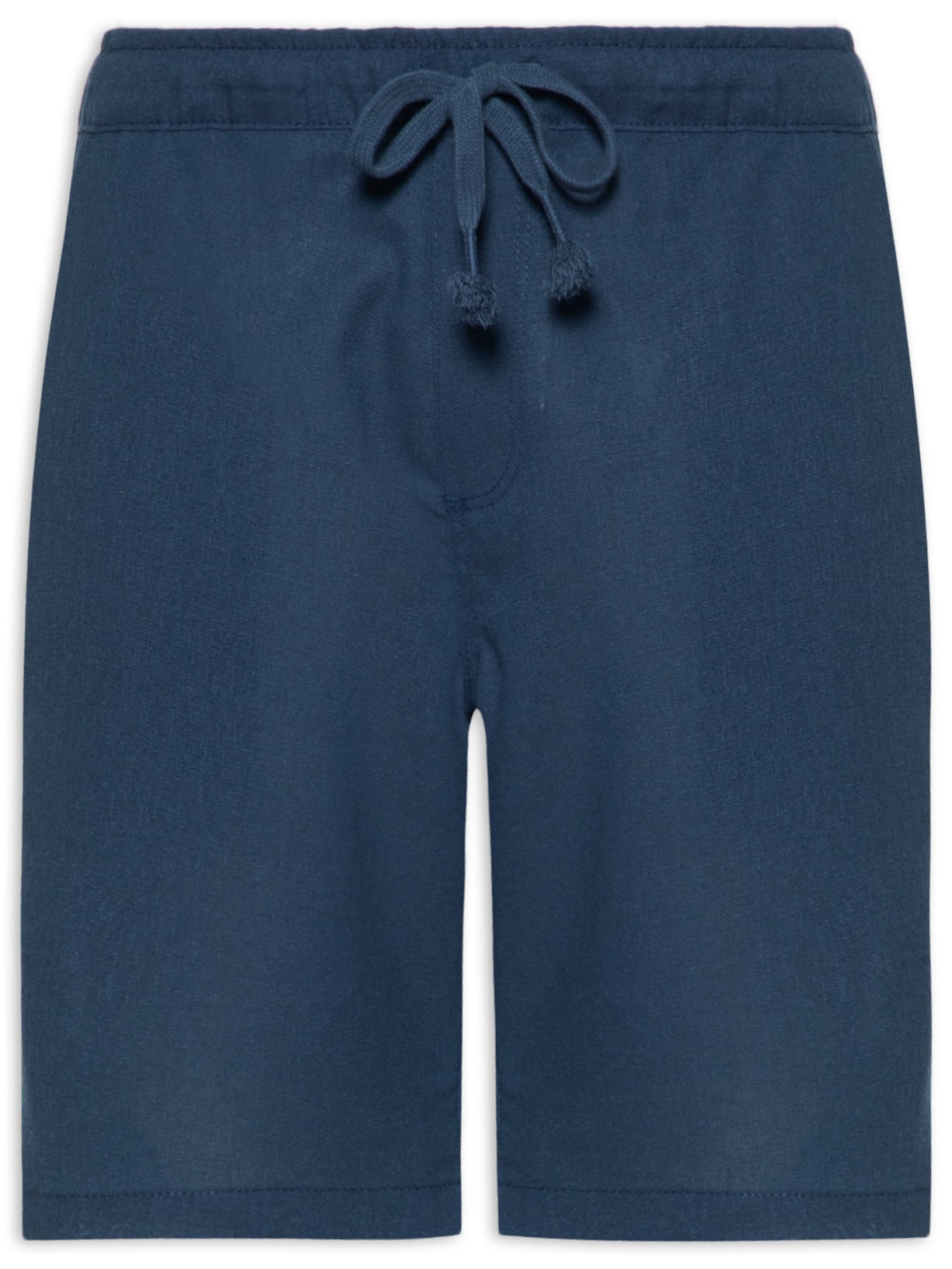 Bermuda Masculina Elástico Linho - Azul