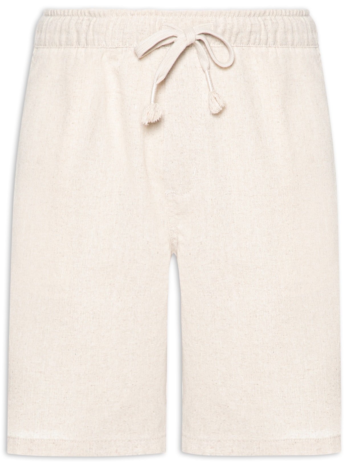 Bermuda Masculina Elástico Linho - Bege