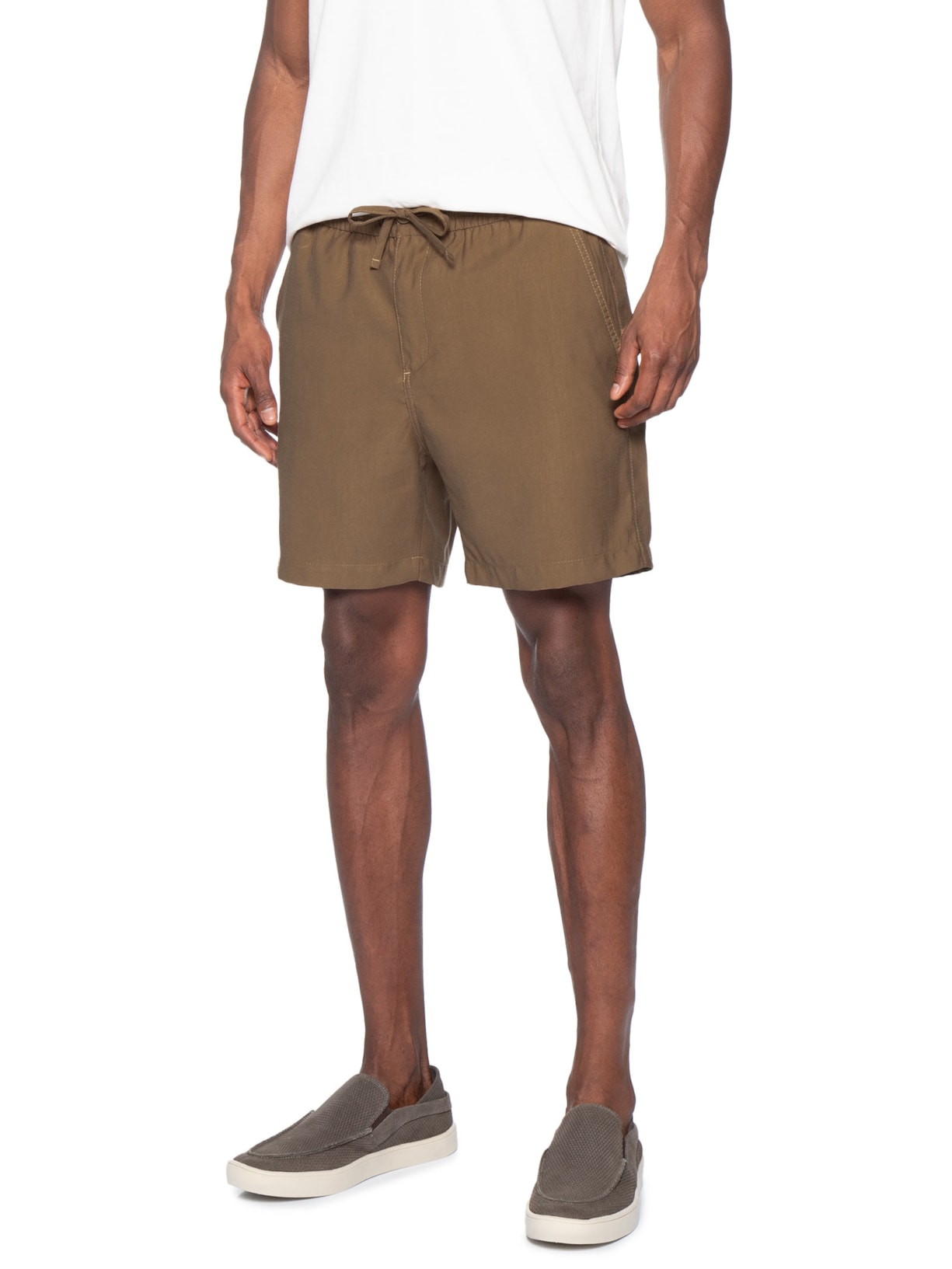 Bermuda Masculina Elástico Lyocell Stone Marrom Sergio K