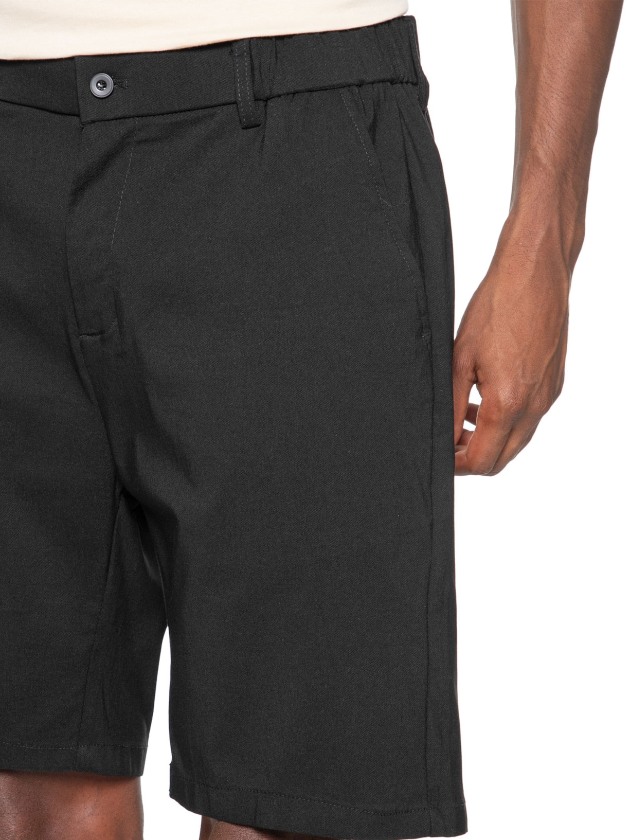 Bermuda Masculina Em Alfaiataria Casual Preto  '2 Essential