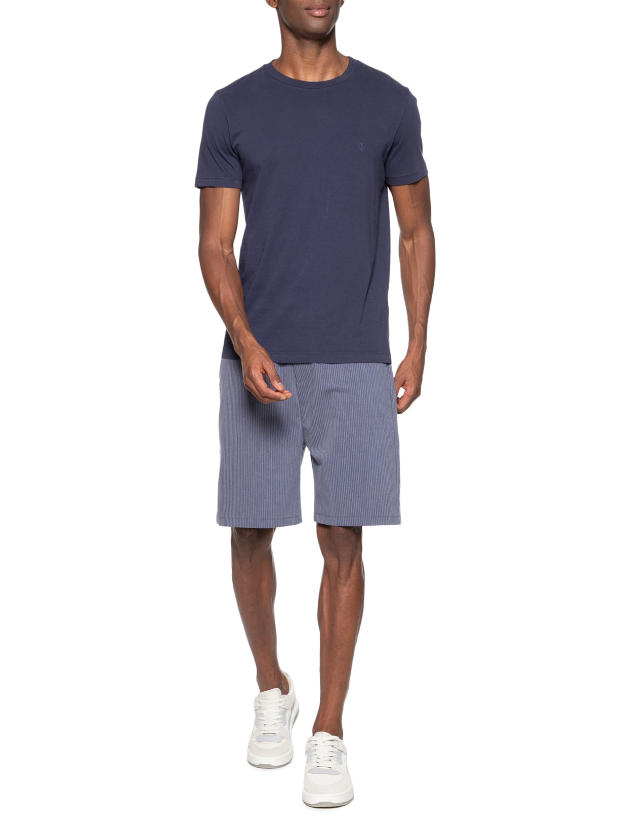 Bermuda Masculina Em Alfaiataria Listras Azul '2 Essential