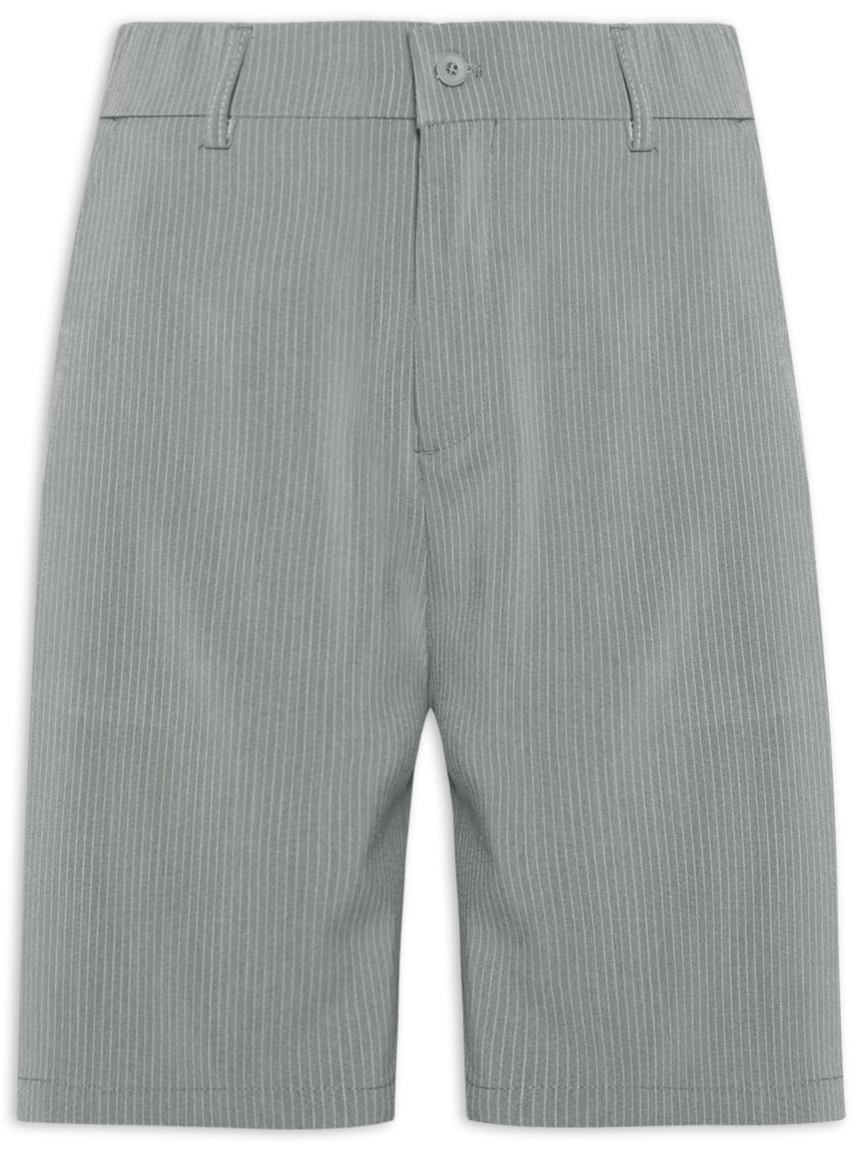 Bermuda Masculina Em Alfaiataria Listras - Cinza