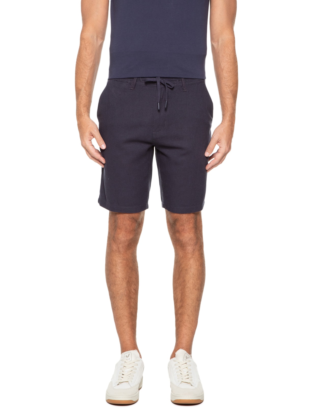 Bermuda Masculina Em Linho Azul '2 Essential