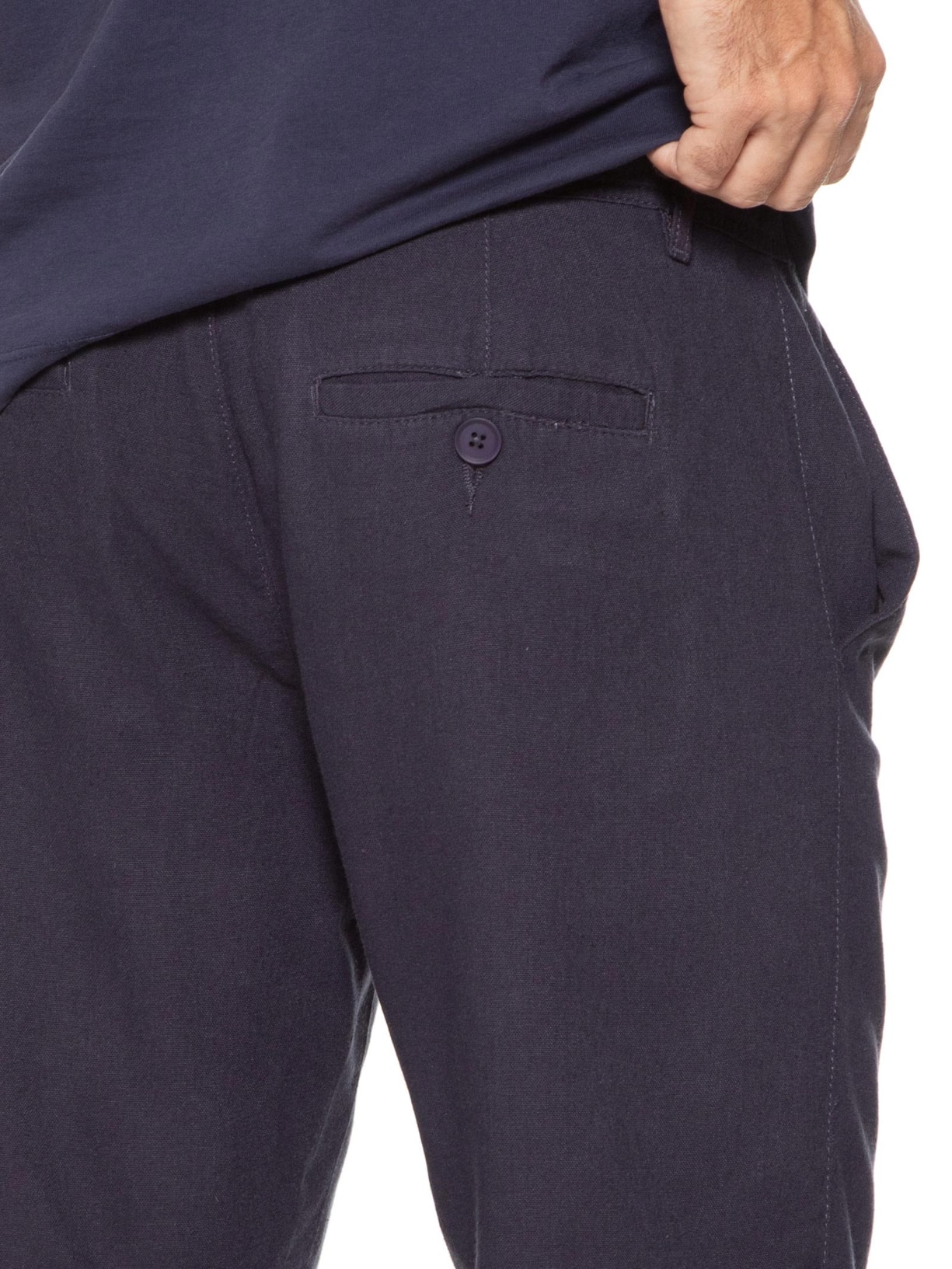 Bermuda Masculina Em Linho Azul '2 Essential