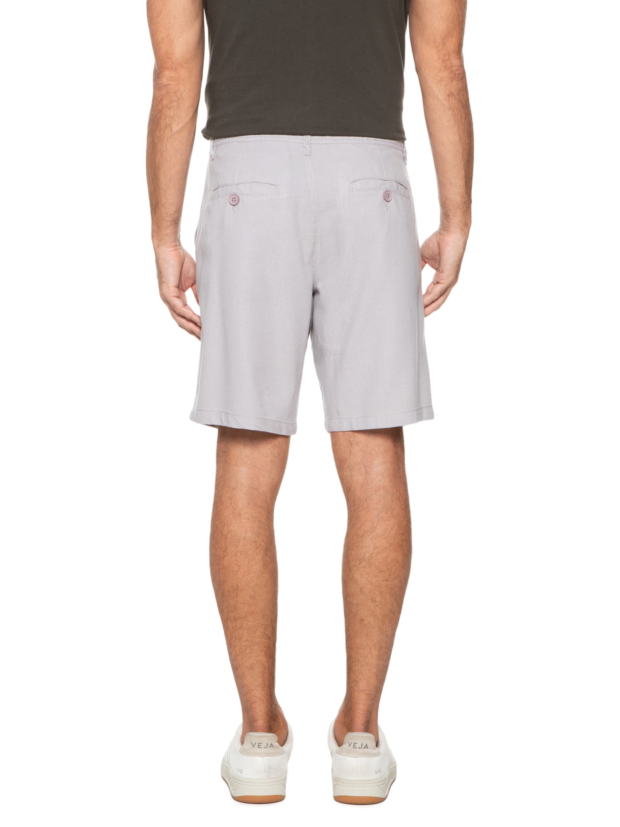 Bermuda Masculina Em Linho Cinza '2 Essential