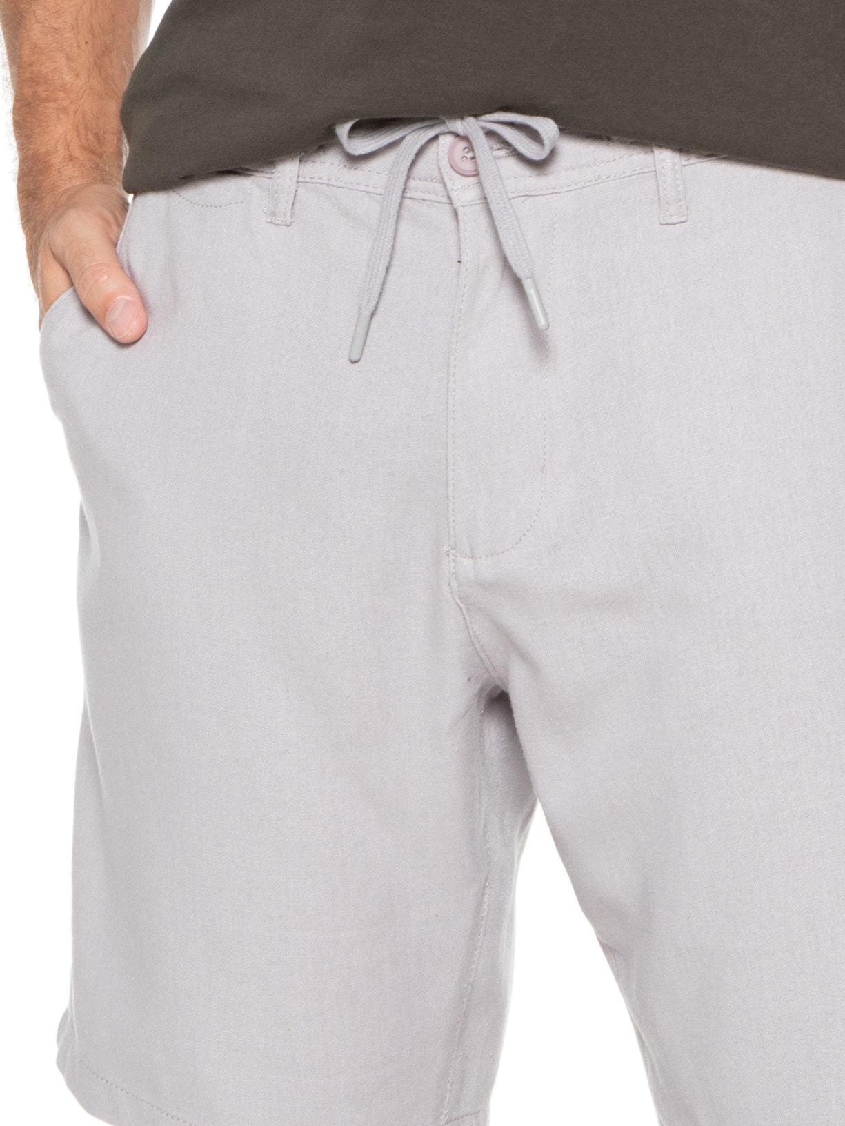 Bermuda Masculina Em Linho Cinza '2 Essential