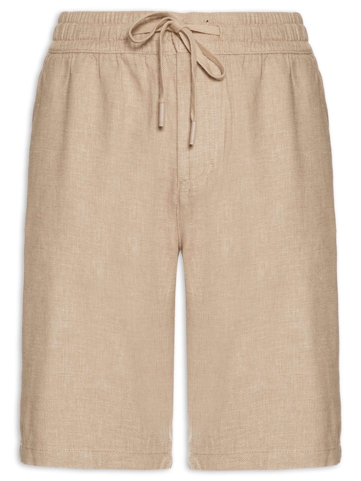Bermuda Masculina Em Linho Misto - Bege