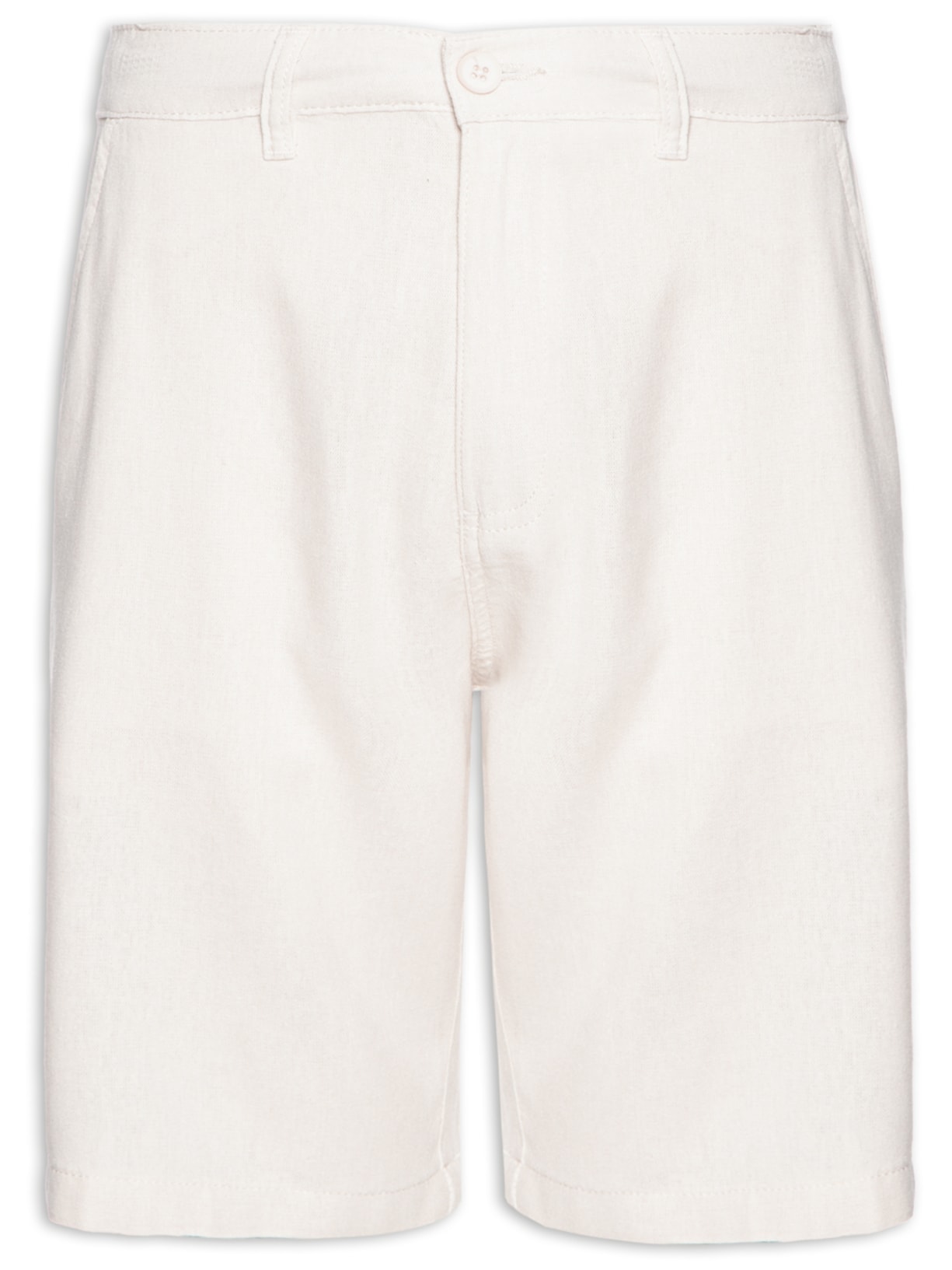 Bermuda Masculina Em Linho - Off White