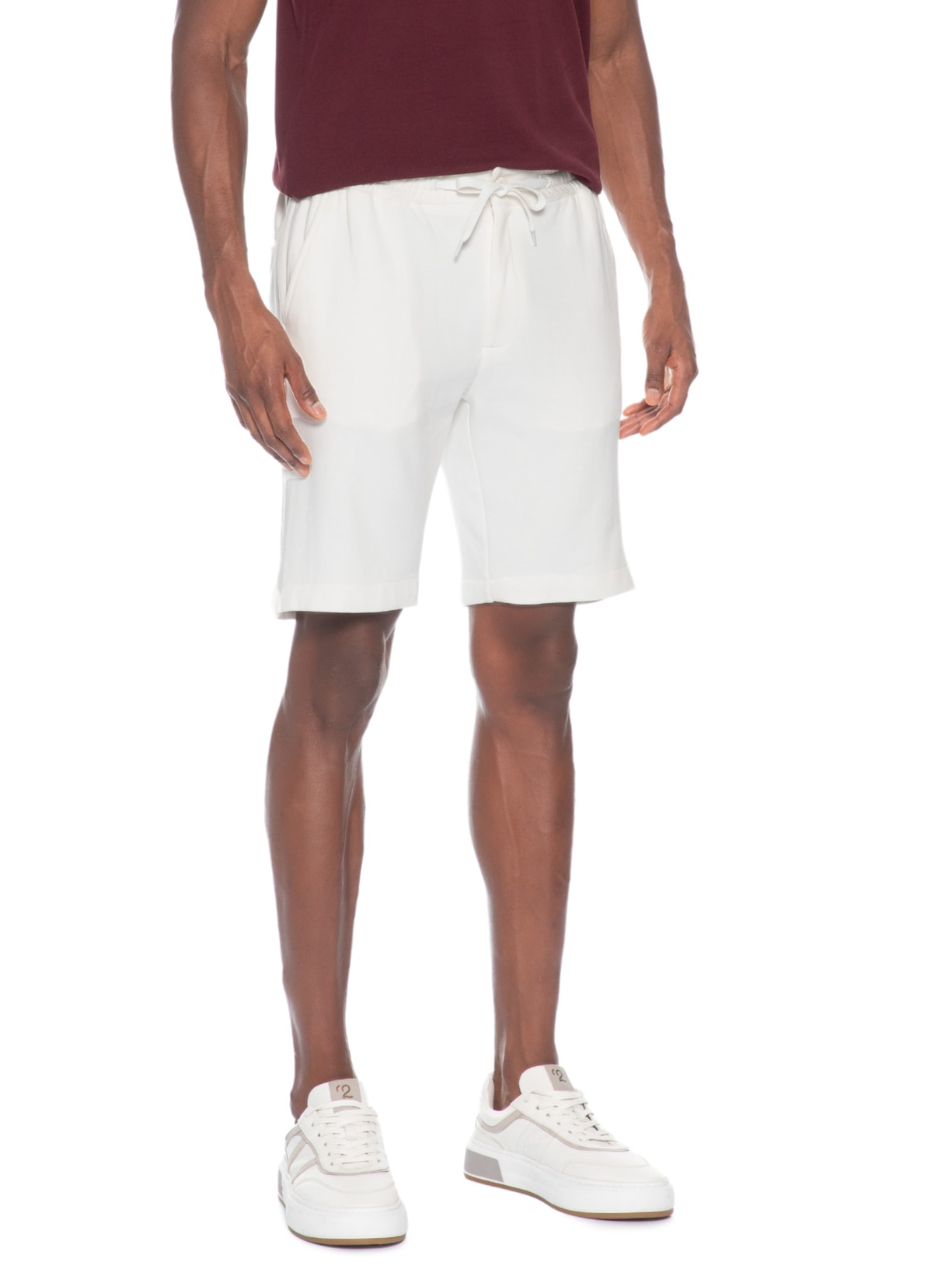 Bermuda Masculina Em Moletinho Branco '2 Essential