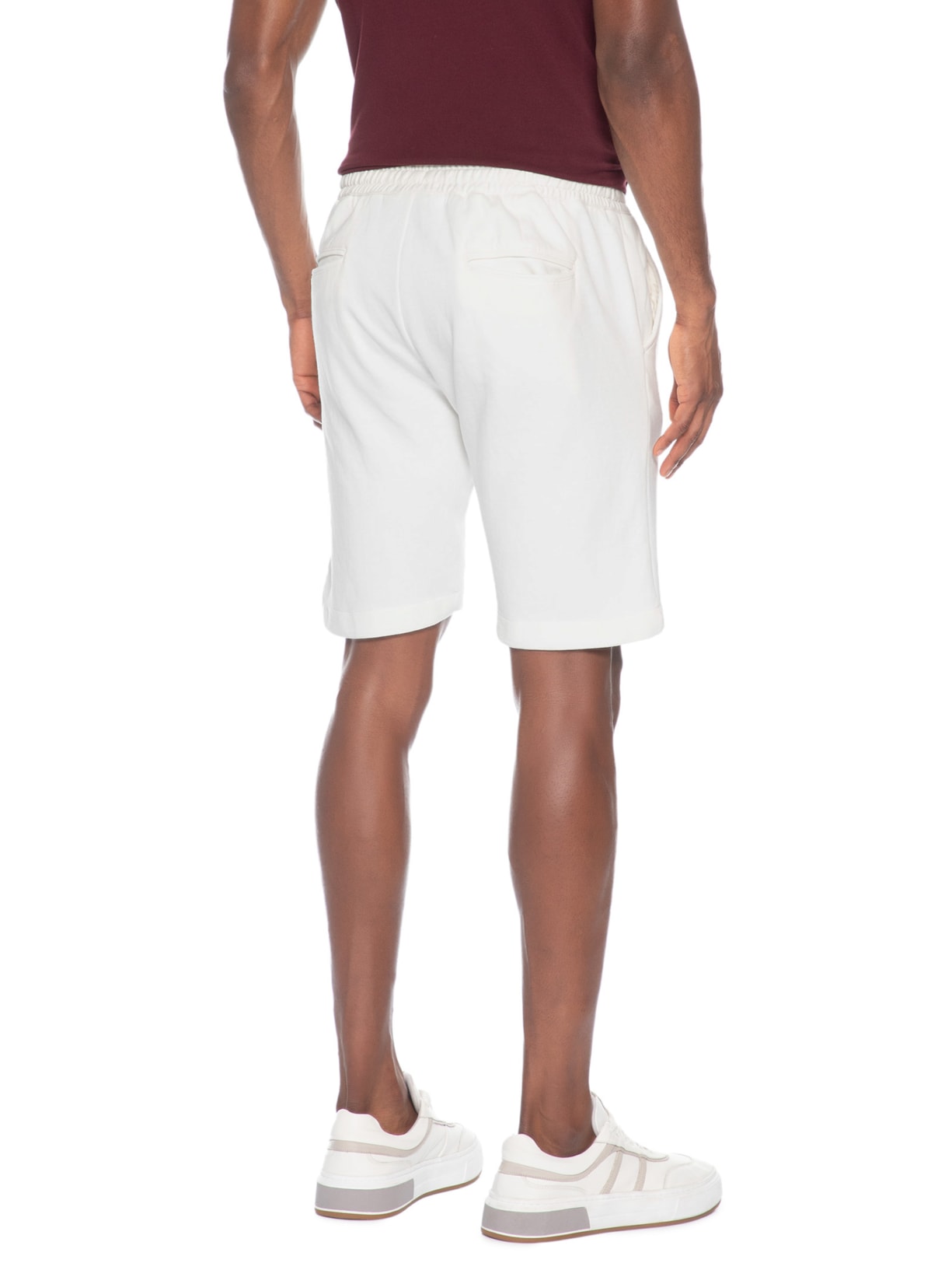 Bermuda Masculina Em Moletinho Branco '2 Essential