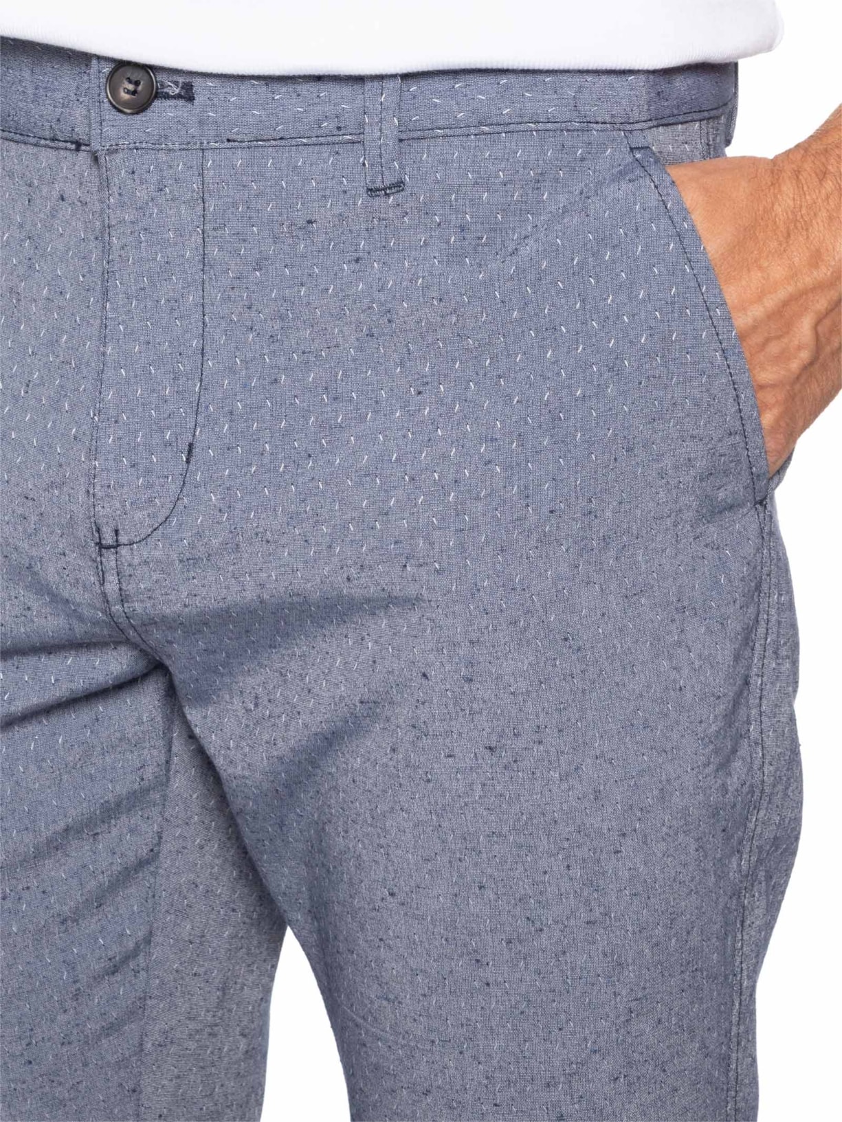 Bermuda Masculina Em Sarja Azul '2 Essential