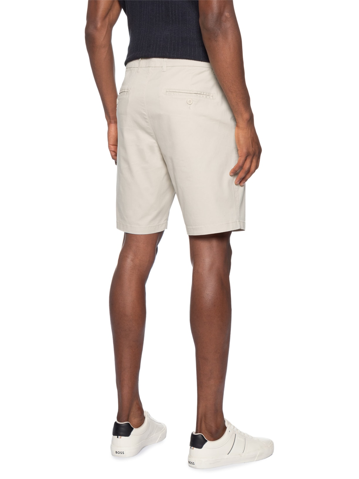 Bermuda Masculina em Sarja Bolsa Faca – Bege '2 Essential