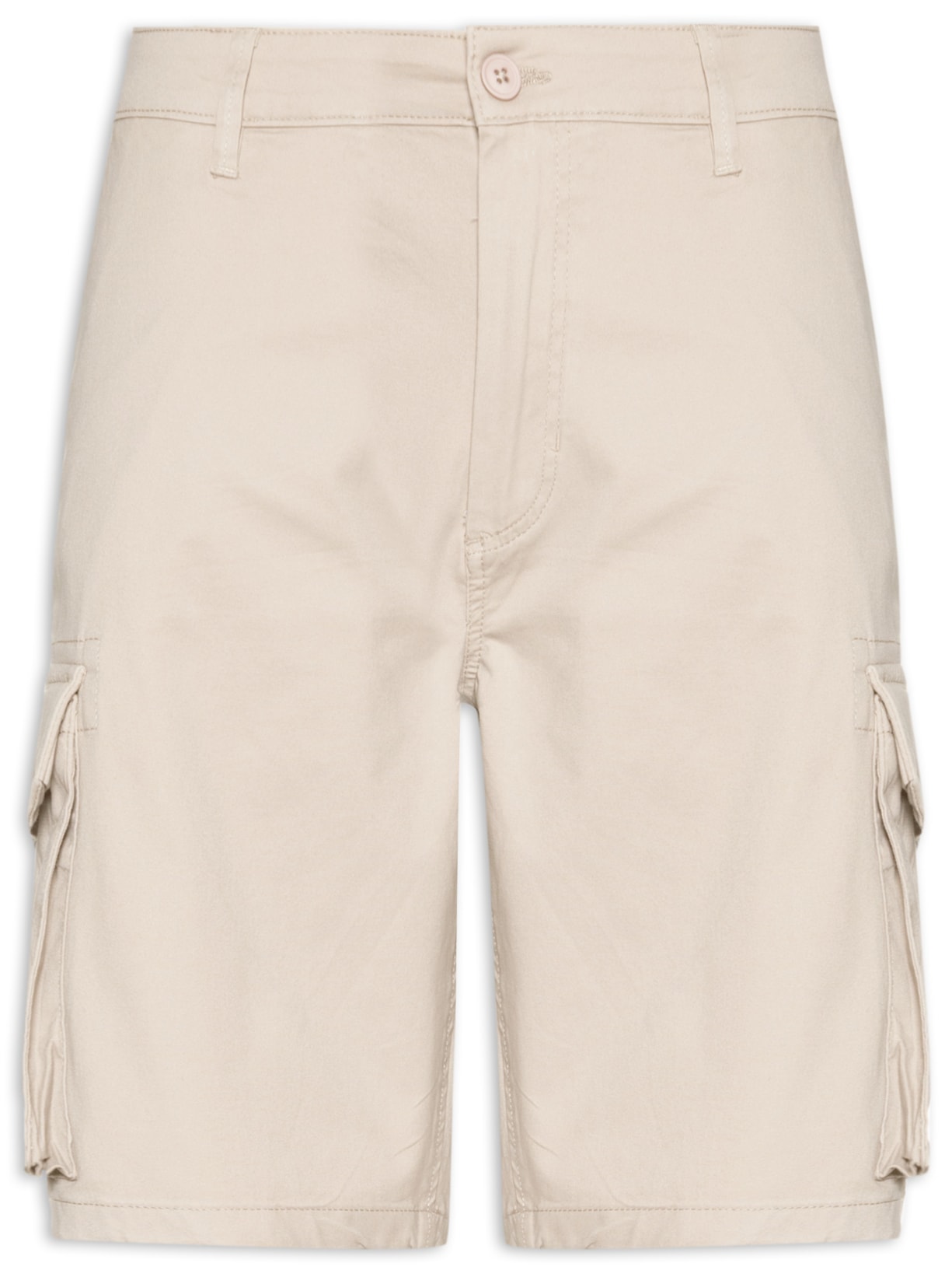 Bermuda Masculina Em Sarja Cargo - Bege