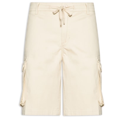 Bermuda Masculina Em Sarja Cargo - Bege