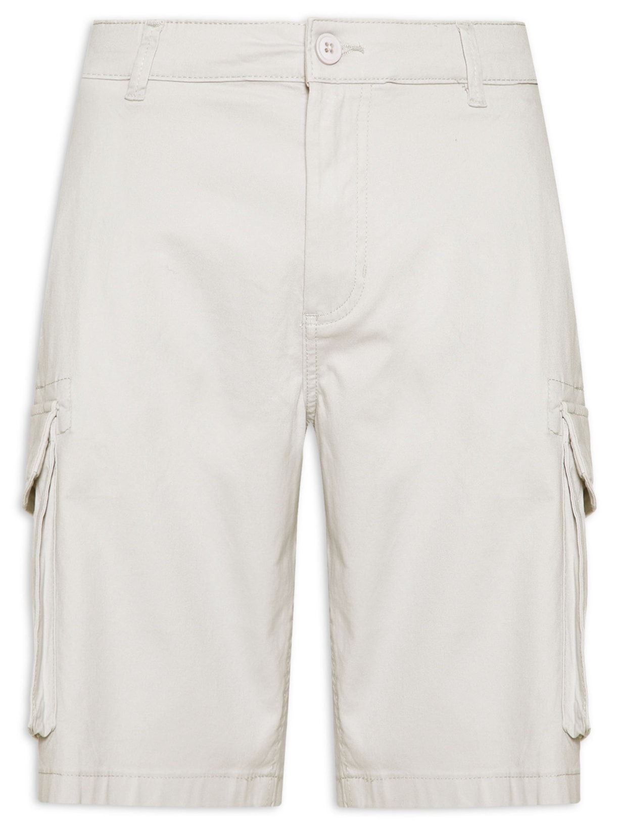 Bermuda Masculina Em Sarja Cargo - Cinza