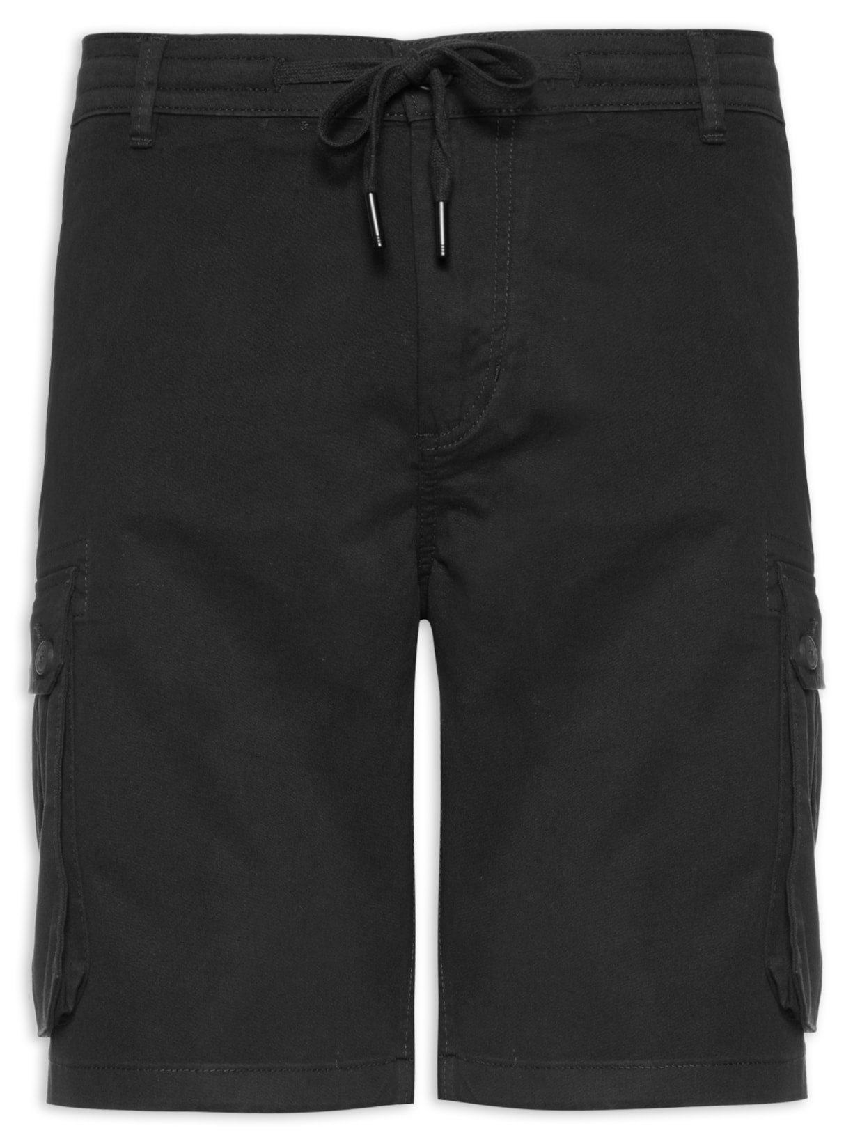 Bermuda Masculina Em Sarja Cargo - Preto