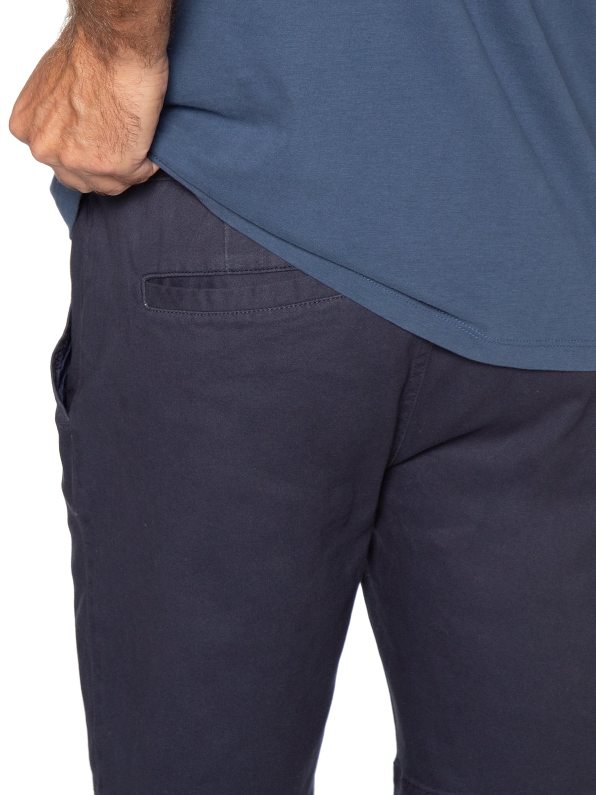 Bermuda Masculina Em Sarja Color Azul Basiq Men