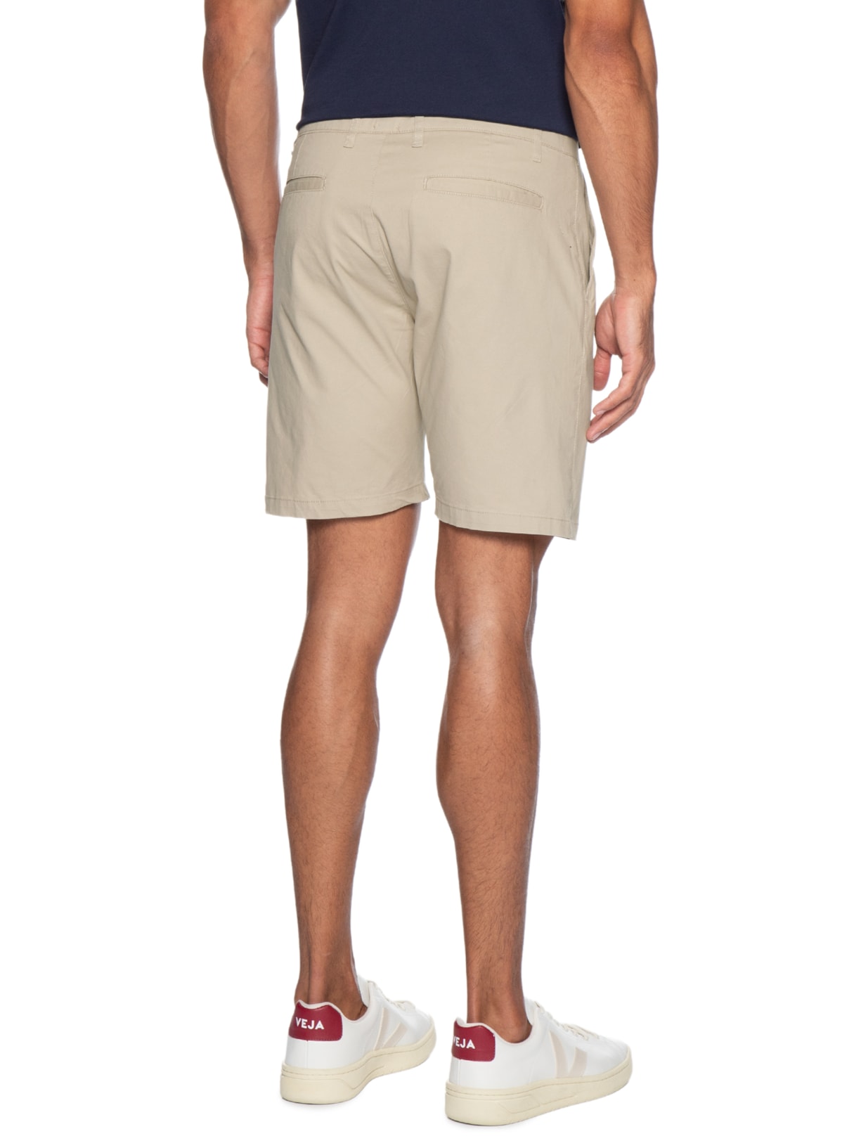 Bermuda Masculina Em Sarja Color Bege Basiq Men