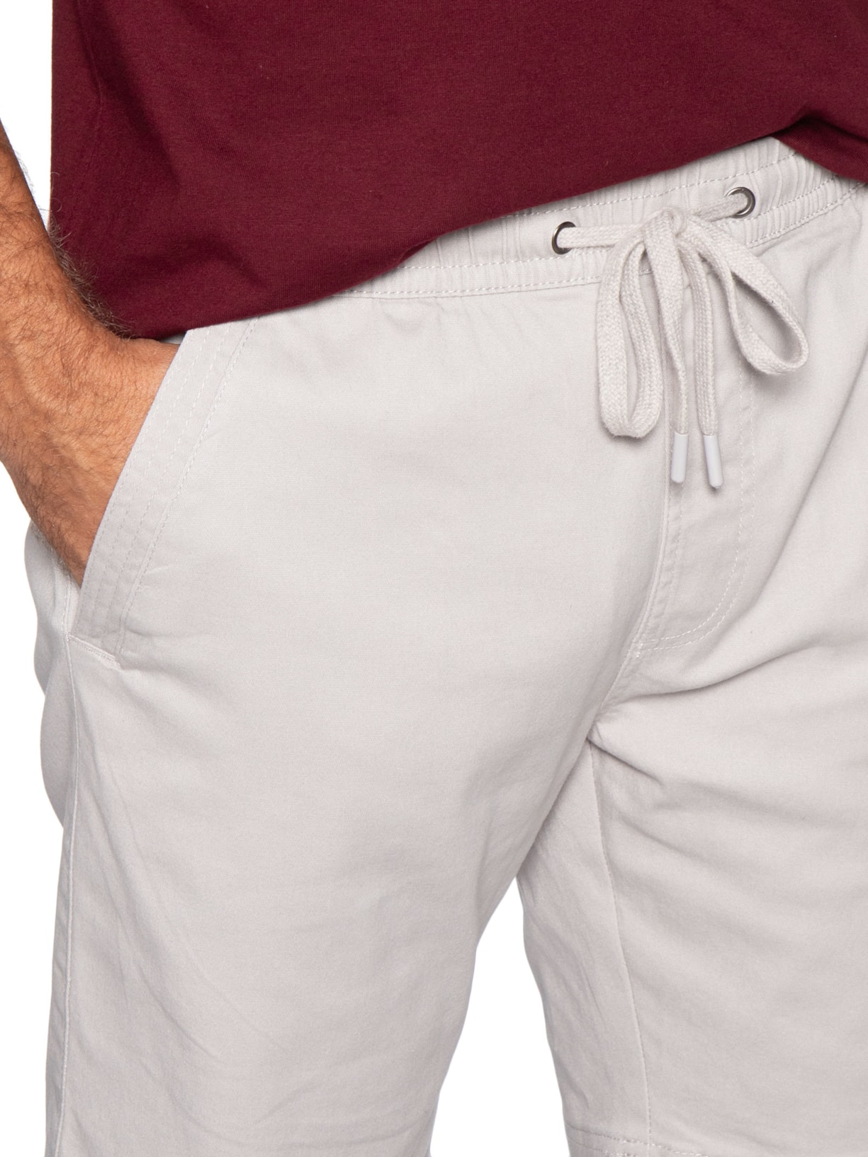 Bermuda Masculina Em Sarja Color Cinza Basiq Men