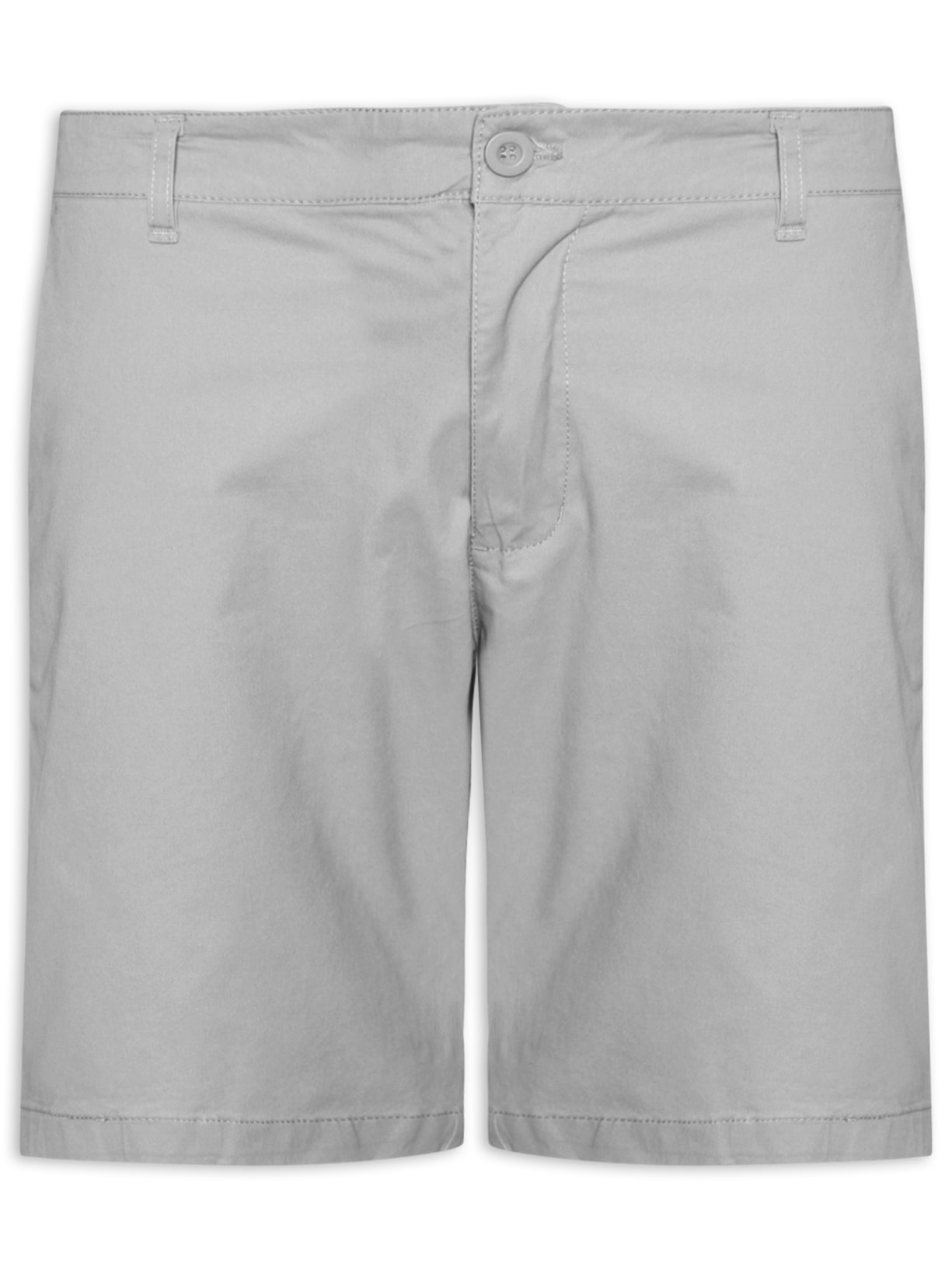 Bermuda Masculina Em Sarja Color Cinza Basiq Men