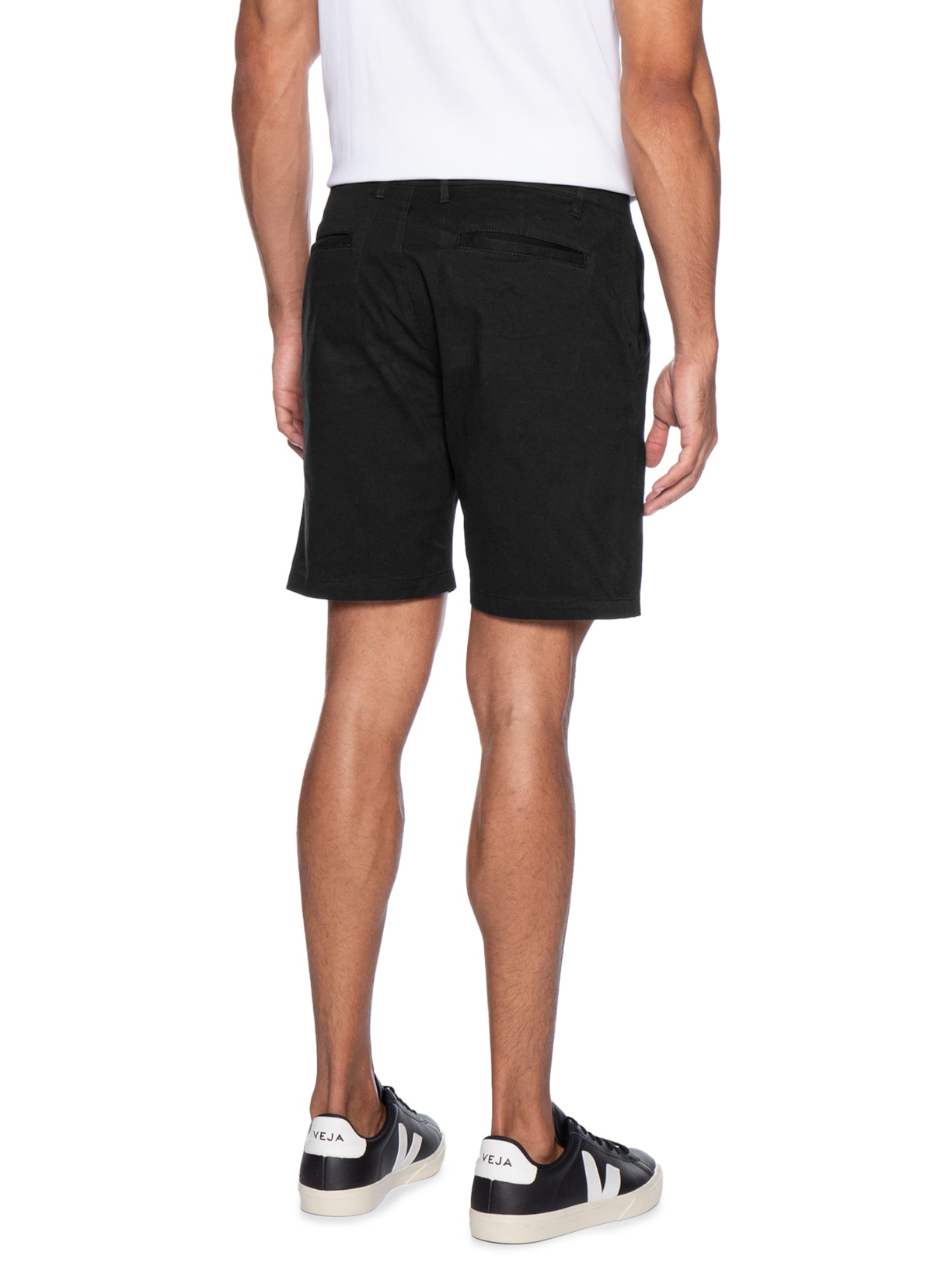Bermuda Masculina Em Sarja Color Preto Basiq Men