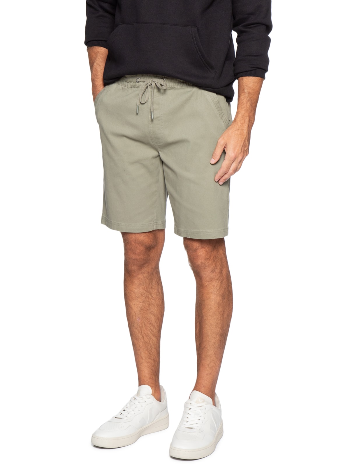 Bermuda Masculina Em Sarja Color Verde Basiq Men