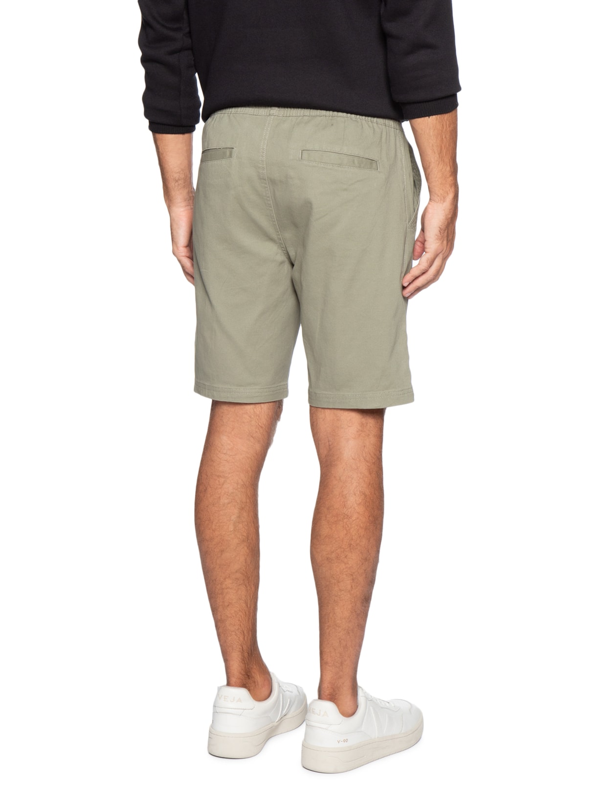 Bermuda Masculina Em Sarja Color Verde Basiq Men