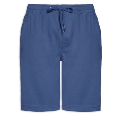 Bermuda Masculina em Sarja com Elástico - Azul