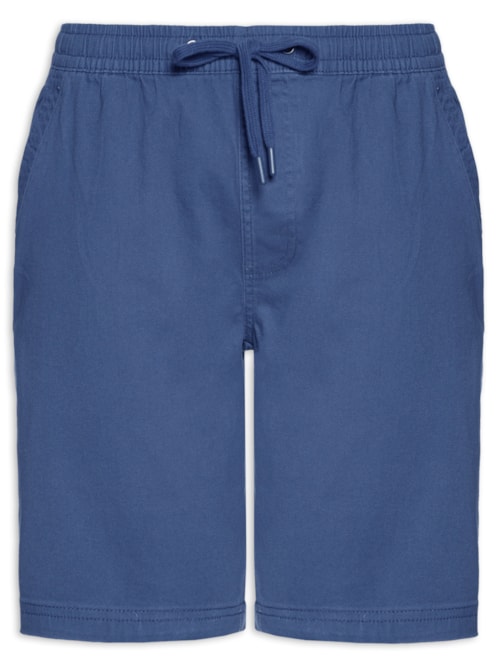 Bermuda Masculina em Sarja com Elástico - Azul