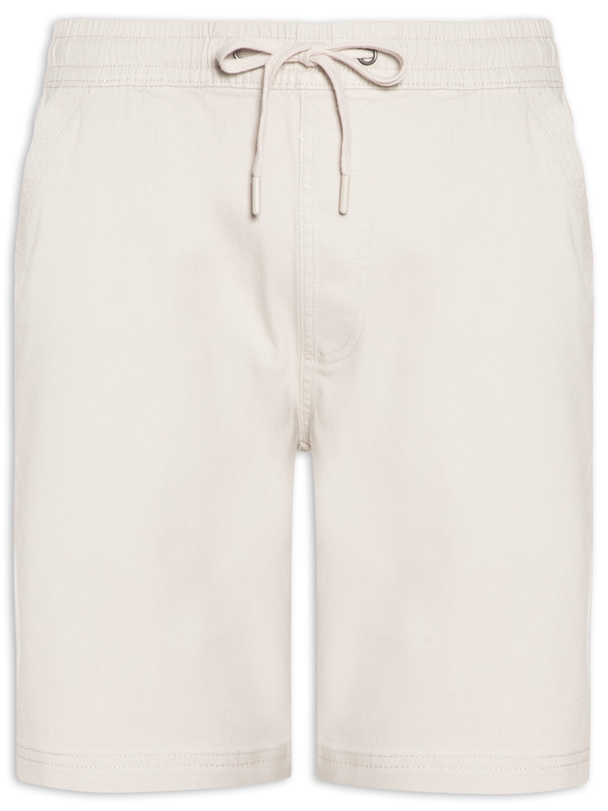 Bermuda Masculina em Sarja com Elástico - Off White