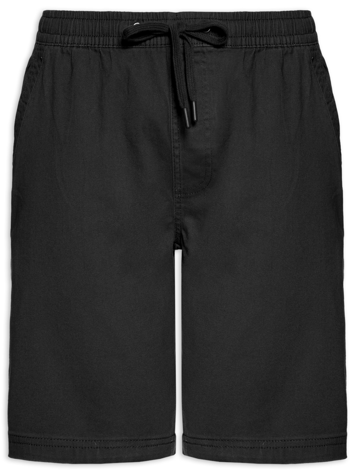 Bermuda Masculina em Sarja com Elástico - Preto