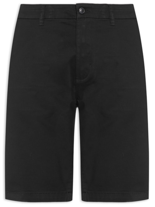Bermuda Masculina Em Sarja - Preto