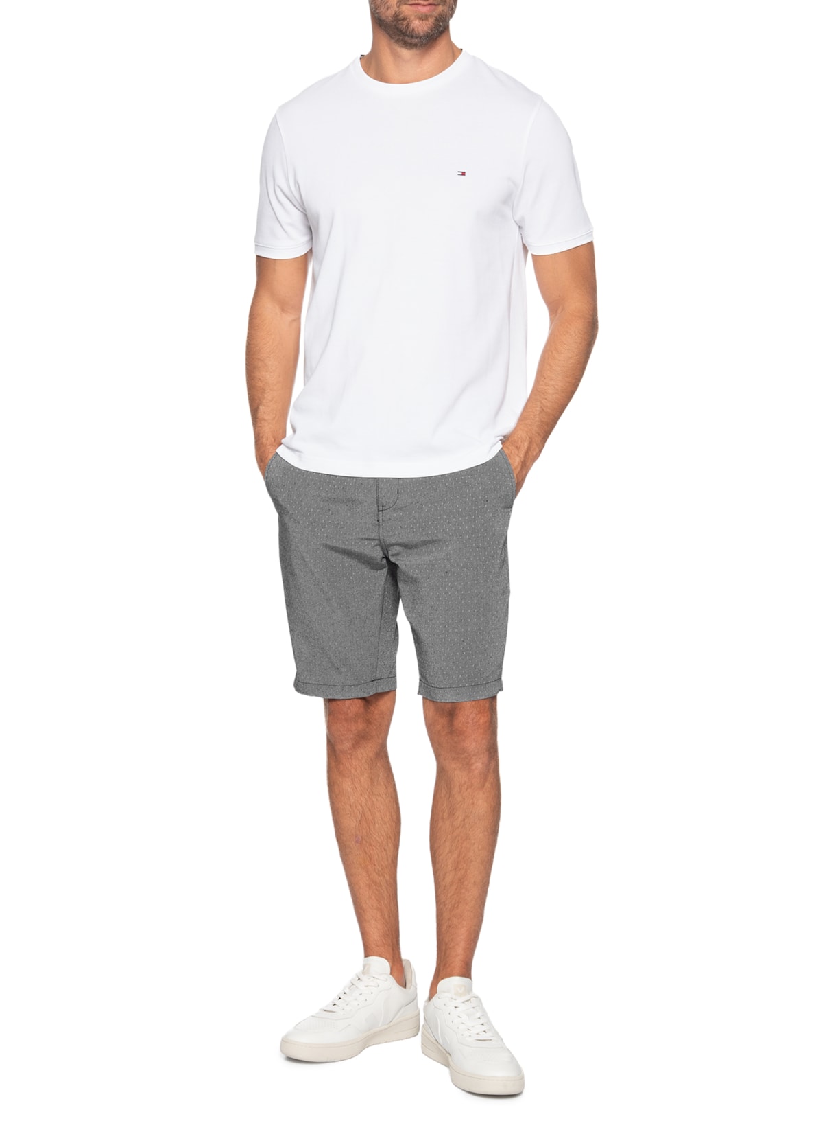 Bermuda Masculina Em Sarja Preto '2 Essential