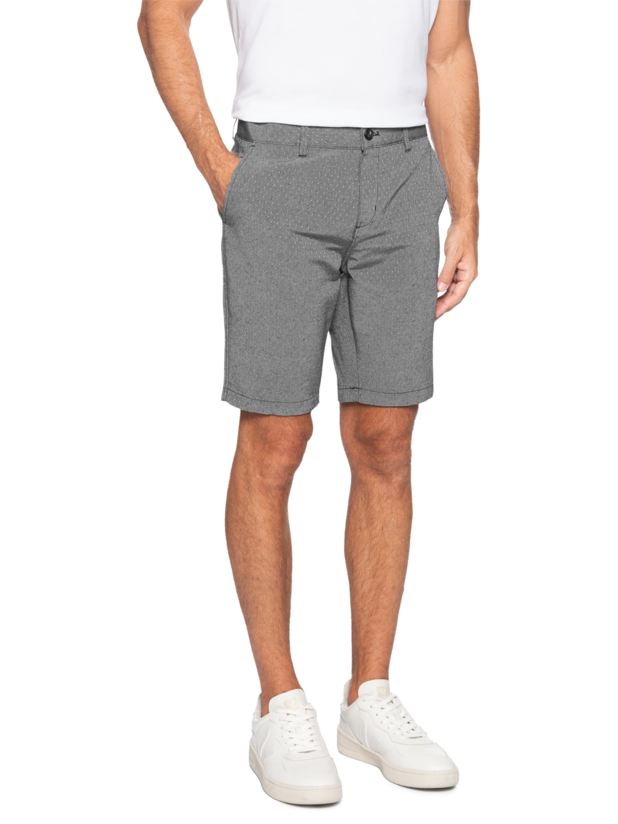 Bermuda Masculina Em Sarja Preto '2 Essential