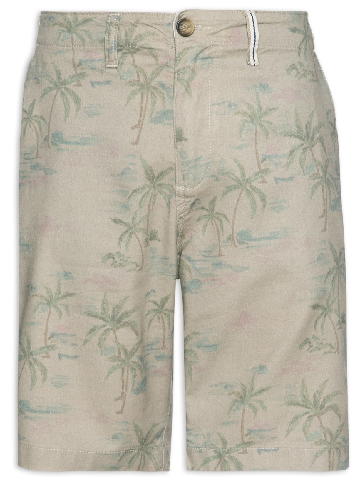 Bermuda Masculina Estampada Coqueiros - Bege