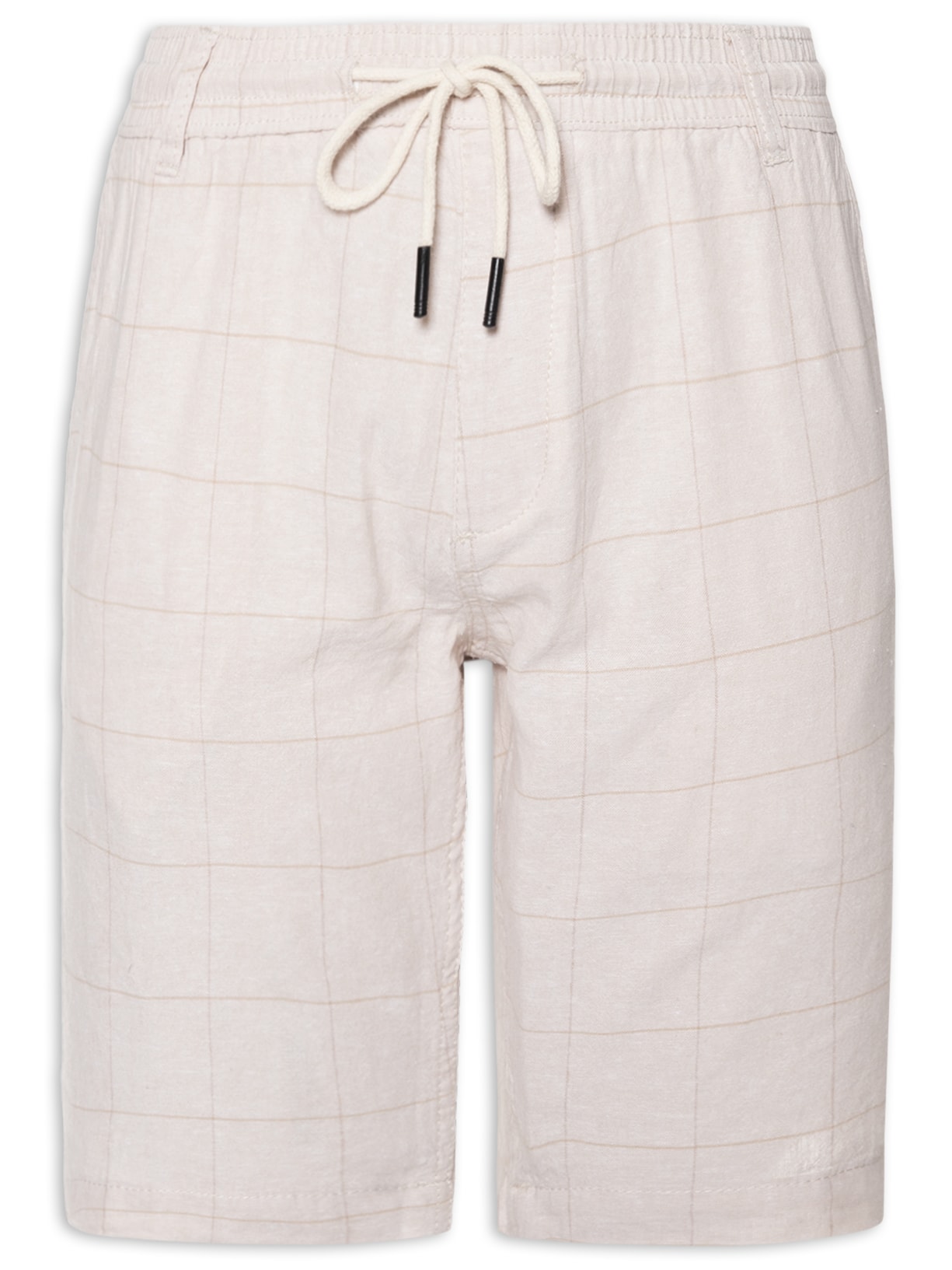 Bermuda Masculina Estampada Linho - Bege