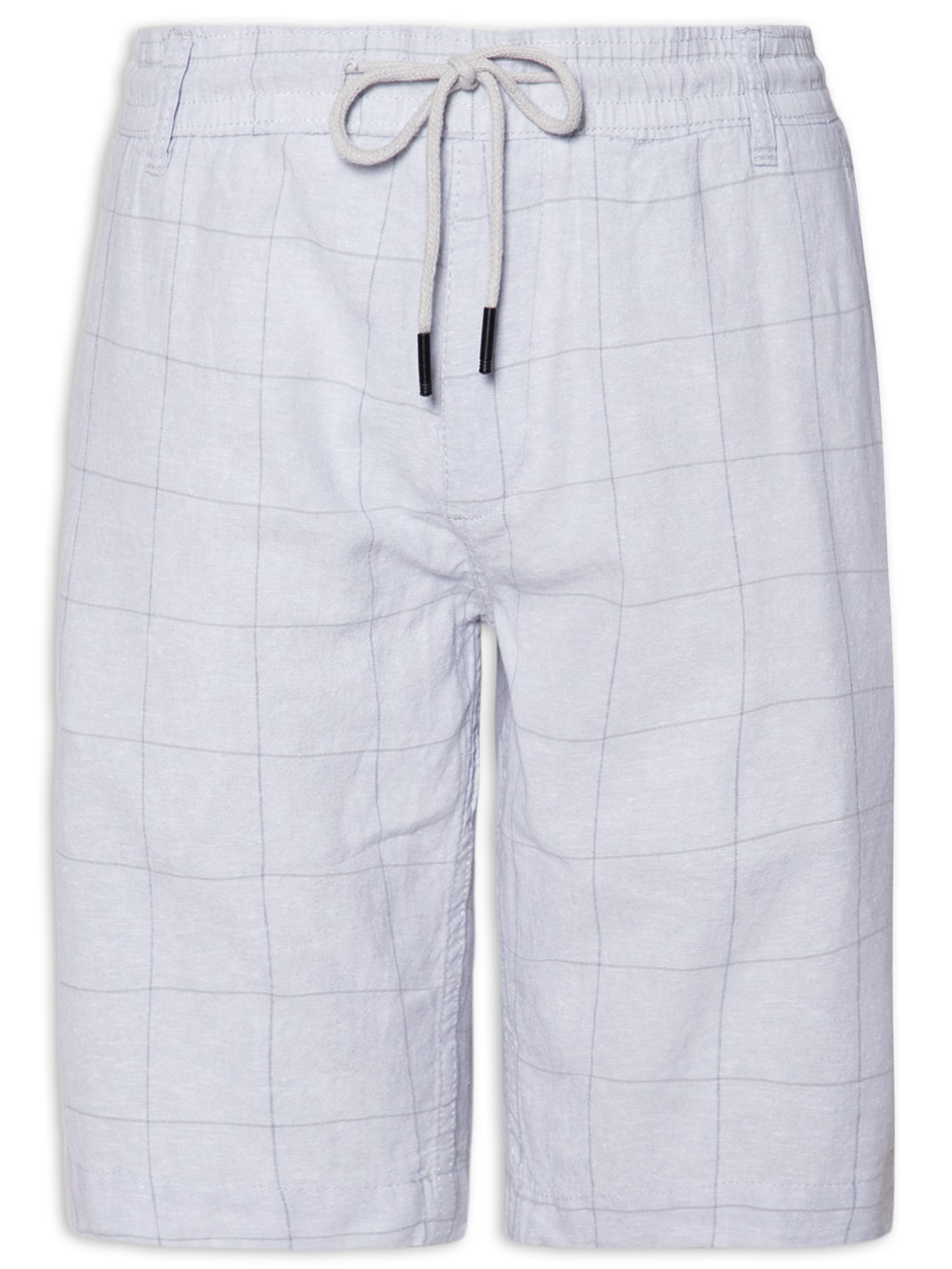 Bermuda Masculina Estampada Linho - Cinza