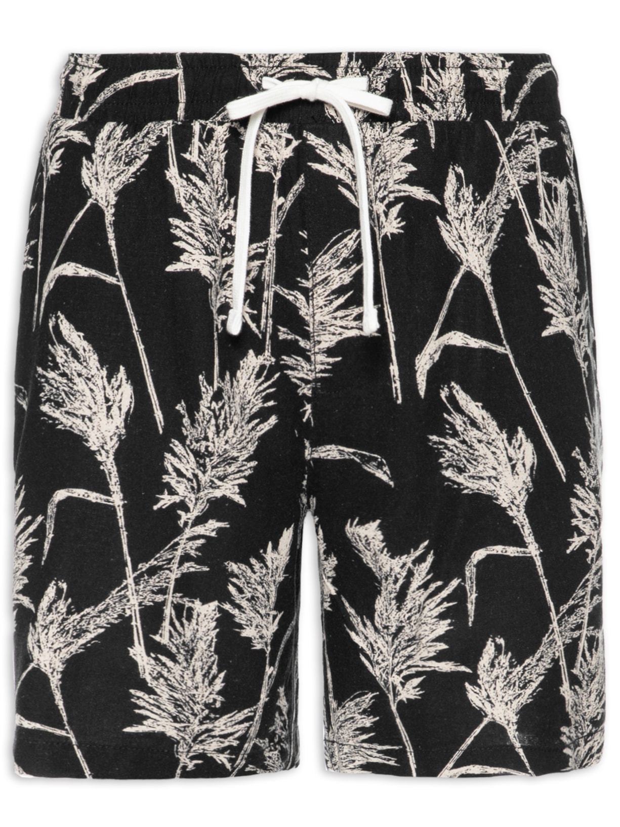 Bermuda Masculina Estampada - Preto