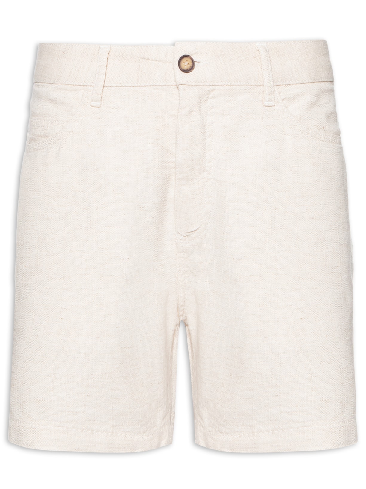 Bermuda Masculina Five Pockets Linho Hibisco - Bege